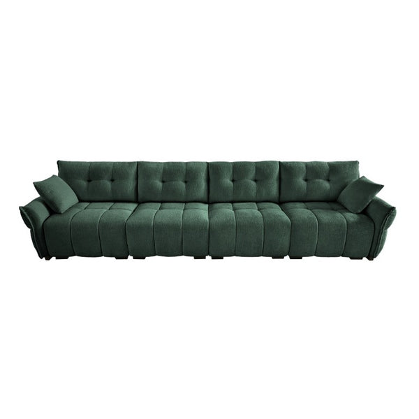 English Elm Modern Four Seater Chenille Sofa Solid Wood Frame Tufted Armrests for Living Rooms W714S02037