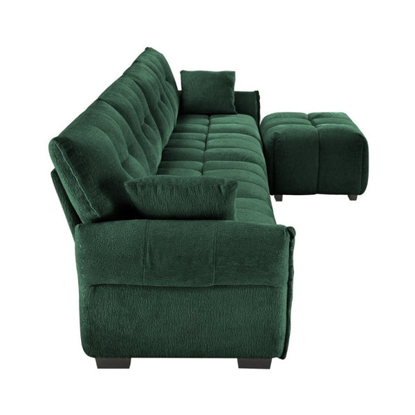 English Elm Modular Chenille Sectional Sofa with Ottoman Solid Wood Frame Configurable Seating W714S02038