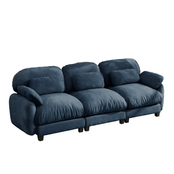 English Elm 3 Seater Chenille Modular Sofa Deep Cushioned Cloud Comfort for Modern Living Rooms Blue W714S02043