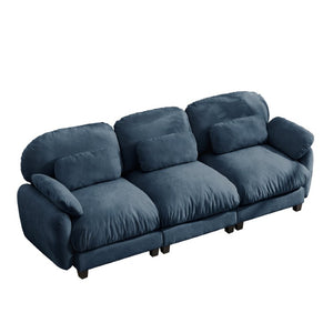 English Elm 3 Seater Chenille Modular Sofa Deep Cushioned Cloud Comfort for Modern Living Rooms Blue W714S02043