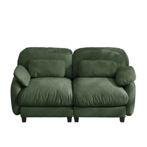 English Elm 2 Seater Chenille Modular Loveseat with Deep Cushions for Apartment Living Room Green W714S02049