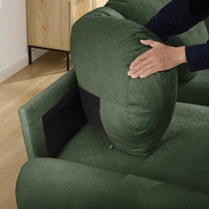 English Elm 3 Seater Chenille U-Shaped Modular Sofa with Removable Ottomans for Large Living Rooms Green W714S02054