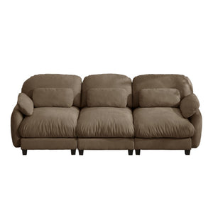English Elm 3 Seater Chenille Modular Sofa Deep Cushioned Cloud Comfort for Modern Living Rooms Brown W714S02061