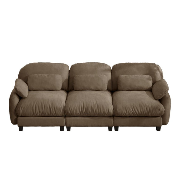 English Elm 3 Seater Chenille Modular Sofa Deep Cushioned Cloud Comfort for Modern Living Rooms Brown W714S02061