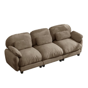 English Elm 3 Seater Chenille Modular Sofa Deep Cushioned Cloud Comfort for Modern Living Rooms Brown W714S02061