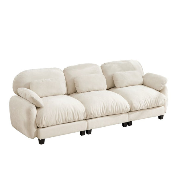 English Elm 3 Seater Chenille Modular Sofa Deep Cushioned Cloud Comfort for Modern Living Rooms Beige W714S02070