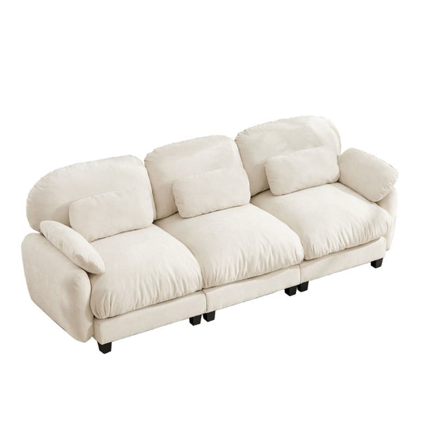 English Elm 3 Seater Chenille Modular Sofa Deep Cushioned Cloud Comfort for Modern Living Rooms Beige W714S02070