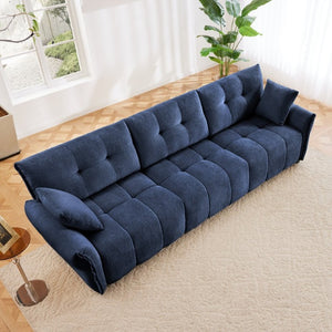 English Elm This Tufted Chenille Three Seat Sofa Solid Wood Frame High Resilience Cushions Modern Living W714S02076