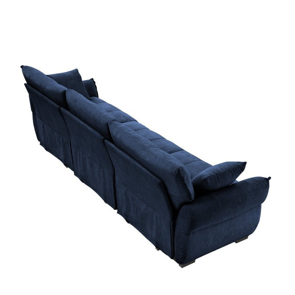 English Elm This Tufted Chenille Three Seat Sofa Solid Wood Frame High Resilience Cushions Modern Living W714S02076