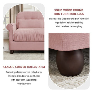 English Elm Chenille Modular U-Shape Sectional with Button-Tufted Back and Deep Cozy Seating Pink 4-Seater W714S02102