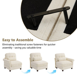 English Elm Chenille U-Shaped Modular Sectional with Tufted Back Rolled Arms and Lumbar Pillows W714S02113