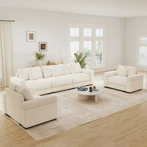 English Elm Oversized Corduroy Modular Sectional Sofa with Deep Seats and Wide Cushioned Armrests W714S02116