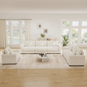 English Elm Oversized Corduroy Modular Sectional Sofa Deep Cushioned Three Piece Living Room Set W714S02118