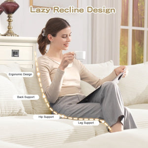 English Elm Oversized Corduroy Modular Sectional Sofa Deep Cushioned Three Piece Living Room Set W714S02118
