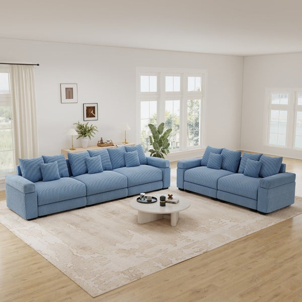 English Elm Oversized Modular Cloud Sectional Ribbed Corduroy Sofa for Spacious Living Rooms W714S02122