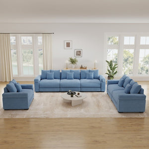English Elm Oversized Cloud Modular Sectional Sofa Ribbed Corduroy Three Piece Lounge Set W714S02123