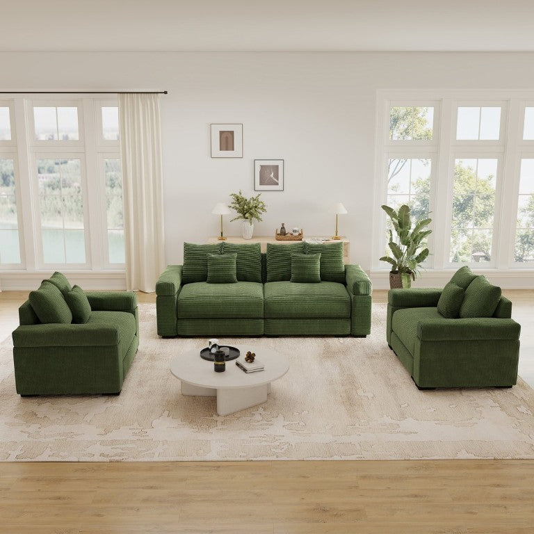 English Elm Oversized Cloud Modular Sectional Sofa Plush Corduroy Deep Seat Large Living Room W714S02124