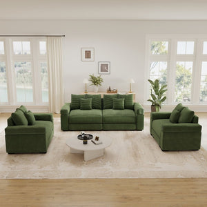 English Elm Oversized Cloud Modular Sectional Sofa Plush Corduroy Deep Seat Large Living Room W714S02124