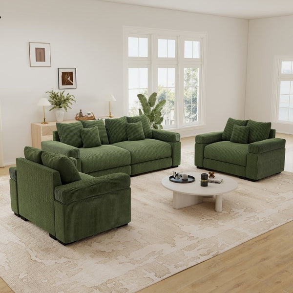 English Elm Oversized Cloud Modular Sectional Sofa Plush Corduroy Deep Seat Large Living Room W714S02124
