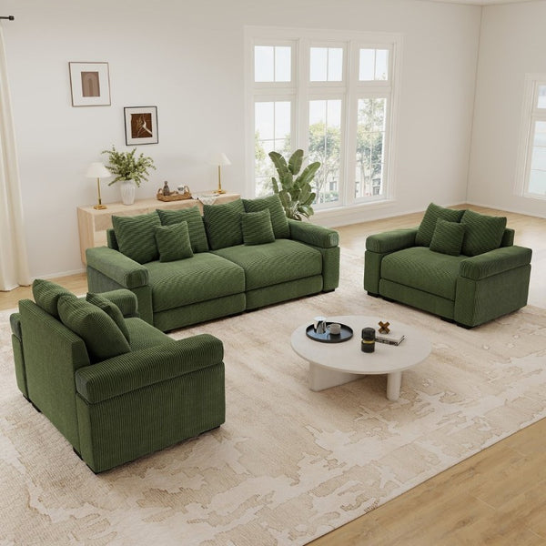 English Elm Oversized Cloud Modular Sectional Sofa Plush Corduroy Deep Seat Large Living Room W714S02124