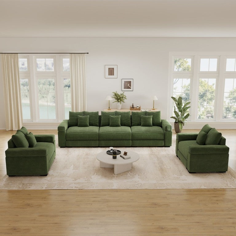 English Elm Oversized Corduroy Modular Sectional Sofa with Deep Seats for Spacious Living Rooms W714S02126