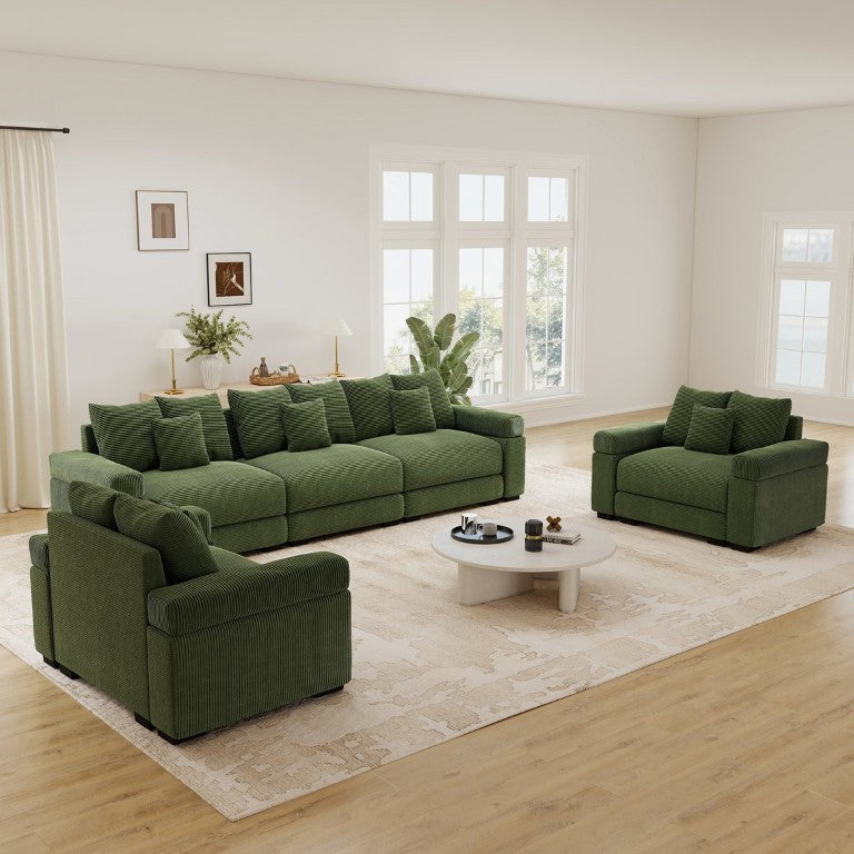 English Elm Oversized Corduroy Modular Sectional Sofa with Deep Seats for Spacious Living Rooms W714S02126