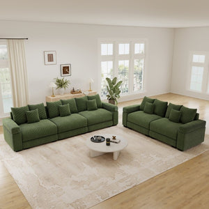 English Elm Oversized Cloud Modular Sectional Sofa Ribbed Corduroy Deep Cushioned Lounge Seating W714S02127