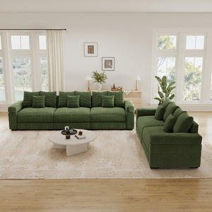 English Elm Oversized Cloud Modular Sectional Sofa Ribbed Corduroy Deep Cushioned Lounge Seating W714S02127