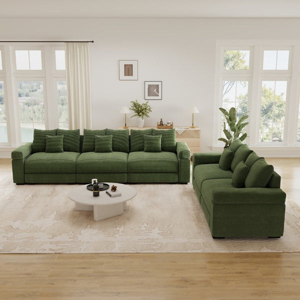 English Elm Oversized Cloud Modular Sectional Sofa Ribbed Corduroy Deep Cushioned Lounge Seating W714S02127