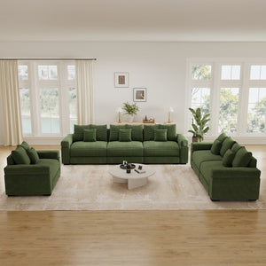 English Elm Oversized Cloud Sectional with Ribbed Corduroy Deep Seating for Modern Living Rooms W714S02128