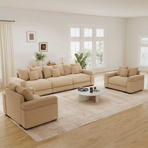 English Elm Oversized Corduroy Modular Sectional Sofa Deep Ergonomic Seating for Spacious Living Rooms W714S02131
