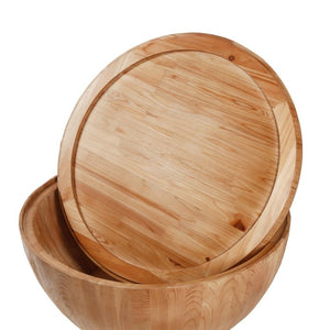English Elm 35.43Vintage Barrel Coffee Table Solid Fir Wood with Hidden Storage Living Room W757119054