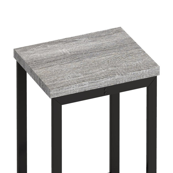 English Elm Modern Industrial Pub Table Set with 3 Hanging Stools Iron Frame Kitchen Bar W757P146464