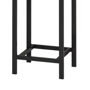 English Elm Modern Industrial Pub Table Set with 3 Hanging Stools Iron Frame Kitchen Bar W757P146464