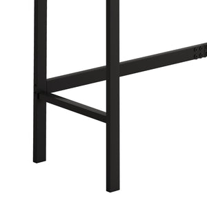English Elm Modern Industrial Pub Table Set with 3 Hanging Stools Iron Frame Kitchen Bar W757P146464