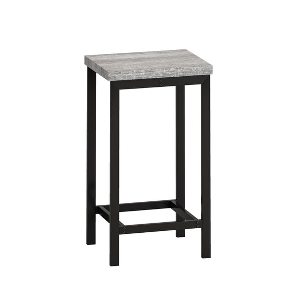 English Elm Modern Industrial Pub Table Set with 3 Hanging Stools Iron Frame Kitchen Bar W757P146464