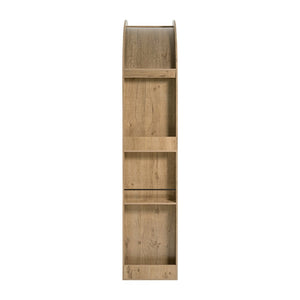 English Elm 78.74" Arched Four-tier Open Bookcase Mid-century Wood-grain Finish for Living Spaces Natural W757P308451
