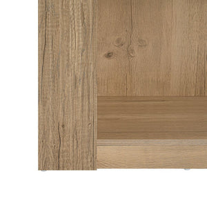 English Elm 78.74" Arched Four-tier Open Bookcase Mid-century Wood-grain Finish for Living Spaces Natural W757P308451