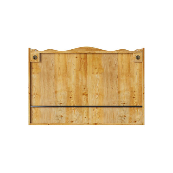 English Elm 35.4Retro Wall Cabinet Sliding Glass Doors Solid Wood Frame Three Shelf Bathroom Kitchen W757P325953
