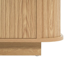 English Elm 63"wavy Sculptural Matte Sideboard with Wave Front Doors and Adjustable Interior Shelving W757P330675