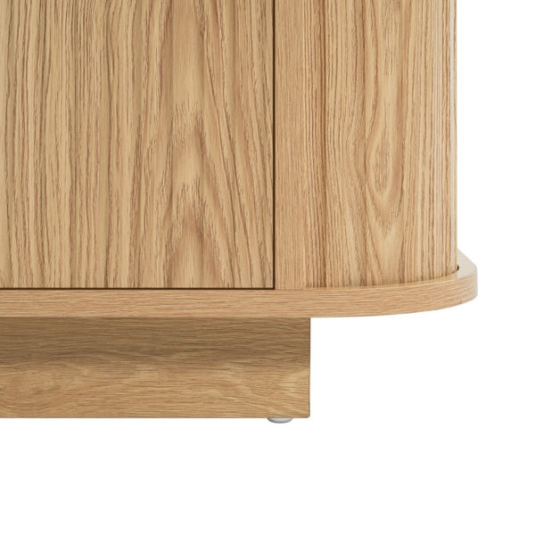 English Elm 63"wavy Sculptural Matte Sideboard with Wave Front Doors and Adjustable Interior Shelving W757P330675