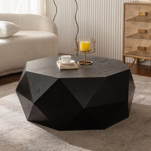 English Elm 38Three-Dimensional Embossed Relief Coffee Table Rustic Retro Solid Wood Living Room W757P457332