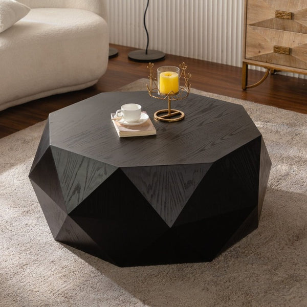 English Elm 38Three-Dimensional Embossed Relief Coffee Table Rustic Retro Solid Wood Living Room W757P457332