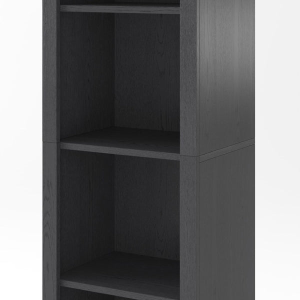 English Elm 67H Arched Five Tier Bookcase Mid Century Matte Freestanding Display Shelf for Any Room Black W757P506857