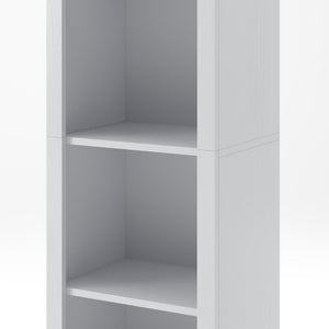English Elm 67H Arched Five Tier Bookcase Mid Century Matte Freestanding Display Shelf for Any Room White W757P506860