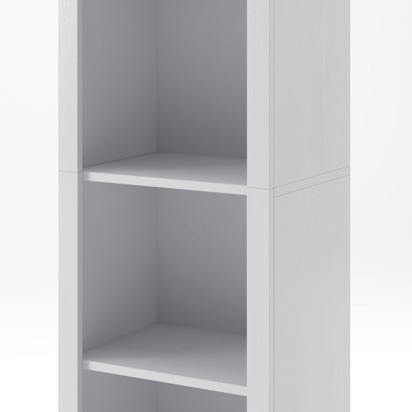 English Elm 67H Arched Five Tier Bookcase Mid Century Matte Freestanding Display Shelf for Any Room White W757P506860