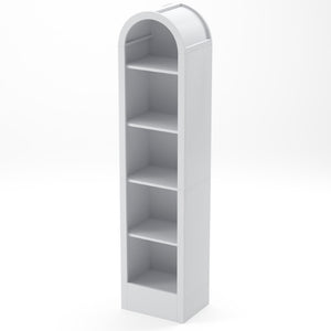 English Elm 67H Arched Five Tier Bookcase Mid Century Matte Freestanding Display Shelf for Any Room White W757P506860