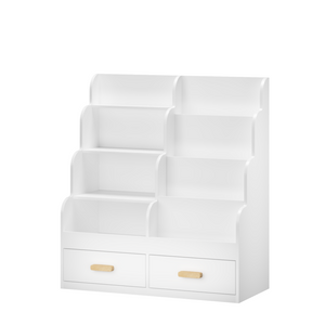 English Elm Kids Front-facing Bookcase with Two Drawers White Mdf Nursery Playroom Shelf W808P346016