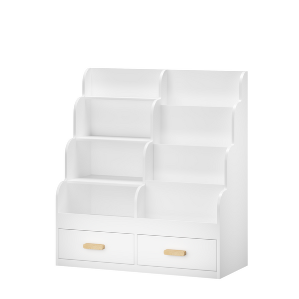 English Elm Kids Front-facing Bookcase with Two Drawers White Mdf Nursery Playroom Shelf W808P346016