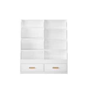 English Elm Kids Front-facing Bookcase with Two Drawers White Mdf Nursery Playroom Shelf W808P346016